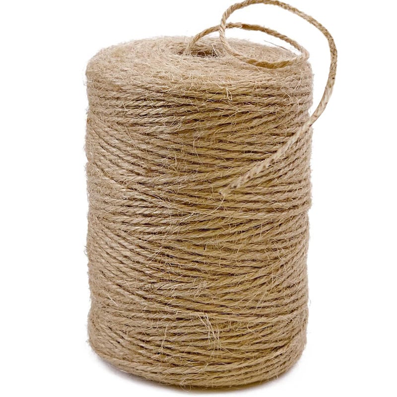 CHIAFFI 656 Feet 3Ply Jute Twine String  2mm Natural Brown Thick Twine Rope for Crafts  Gardening  Tomato  Climbing Plant  Tie Floristry  Gift Wrapping Packing  Christmas  Wedding Decor - Image 1
